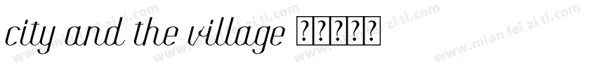city and the village字体转换